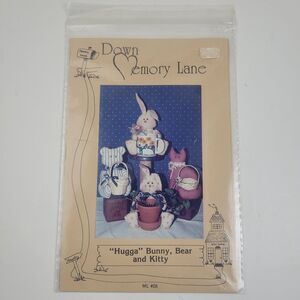 Down Memory Lane ML Hugga, Bunny, Bear and Kitty, uncut sewing pattern